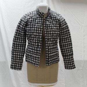 Land's end puffy jacket hounds tooth pattern Women's sz sm 6-8